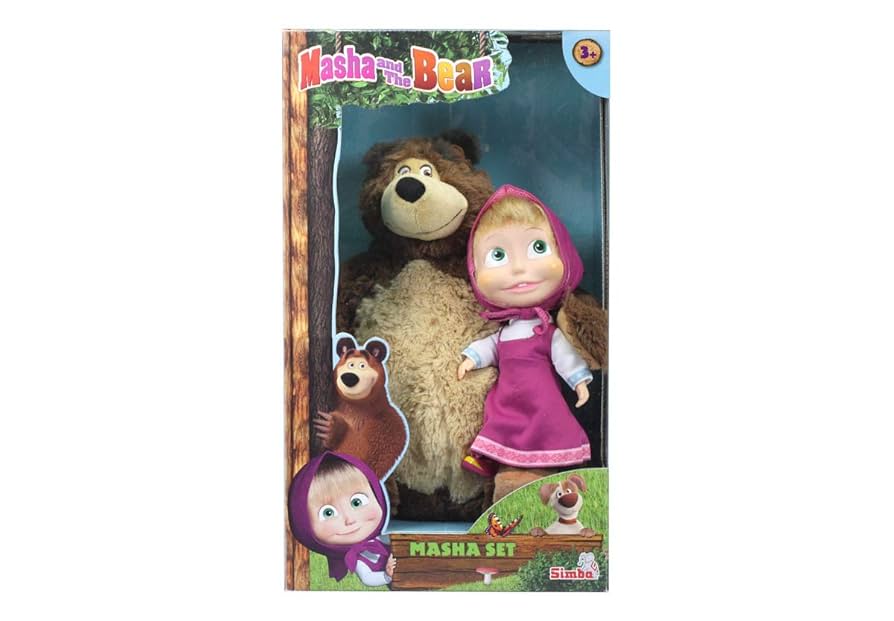 masha専用！ Simba Bear Misha 43 cm with Masha 23 cm, 109301016009